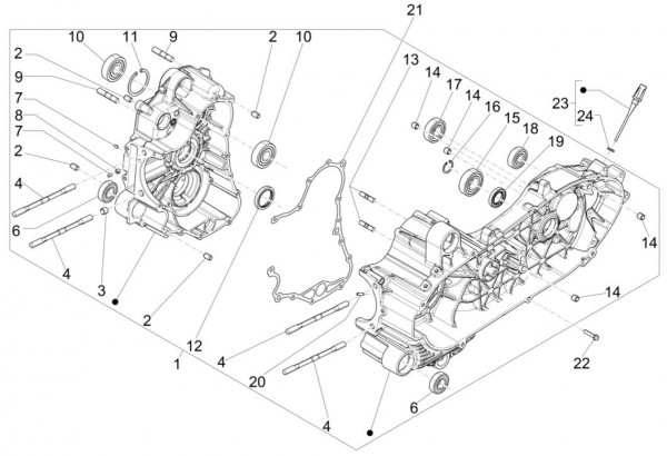 Motor Kurbelgehäuse - Piaggio MP 3 500ccm 4T LC 2015- ZAPM86100