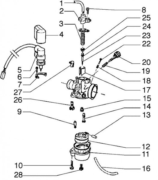 Motor Vergaserkomponenten - Piaggio Zip SP 50ccm 2T LC 1996- ZAPC1100000001001