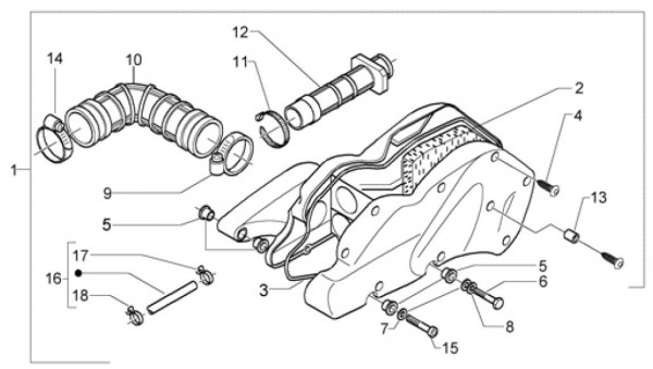 Motor Luftfilter - Piaggio Beverly 500ccm 4T LC 2003- ZAPM34100