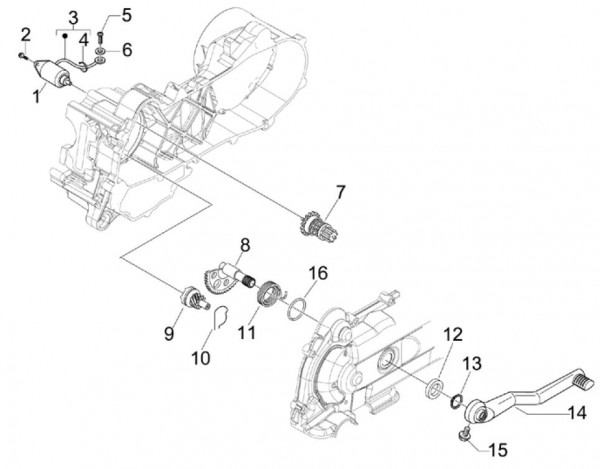Motor Anlasser - Vespa S 50ccm 4T 2V AC 2010- ZAPC38901