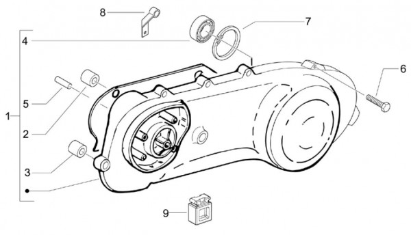 Motor Gehäusedeckel - Vespa S 50ccm 2T AC 2007- ZAPC38402