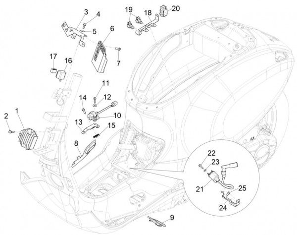 Elektrische Anlage Regler - Vespa Sprint 50ccm 4T 3V AC 2017- ZAPCA0201
