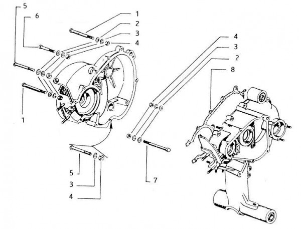Motor Kurbelgehäusebefestigung - Vespa Vespa 50 50ccm 2T AC - V5N1T