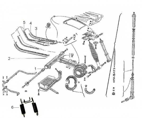 Fahrgestell Fußraumabdeckungen - Vespa Vespa 125 125ccm 2T AC 1951-1952 V30T