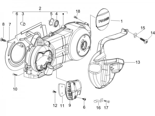 Motor Gehäusedeckel - Piaggio Beverly 250ccm 4T LC 2006- ZAPM28800