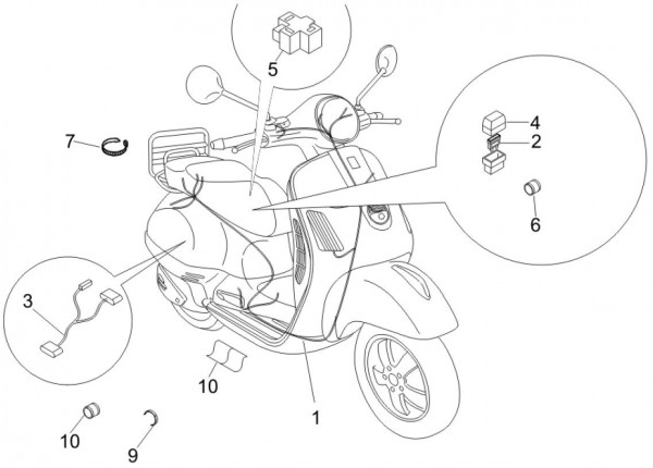 Elektrische Anlage Kabelbaum - Vespa S 50ccm 4T 2V AC 2012- ZAPC38901