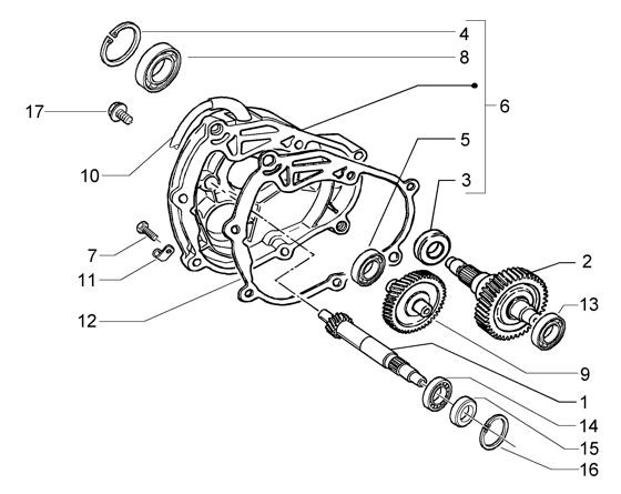 Motor Getriebe - Vespa GT 125ccm 4T LC 2004- ZAPM3110000001001