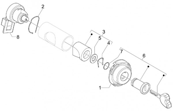 Elektrische Anlage Schloßsatz - Vespa S 50ccm 2T AC 2007- ZAPC38402