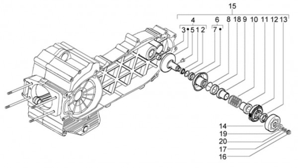 Motor getriebene Riemenscheiben - Piaggio Beverly 500ccm 4T LC 2003- ZAPM34100