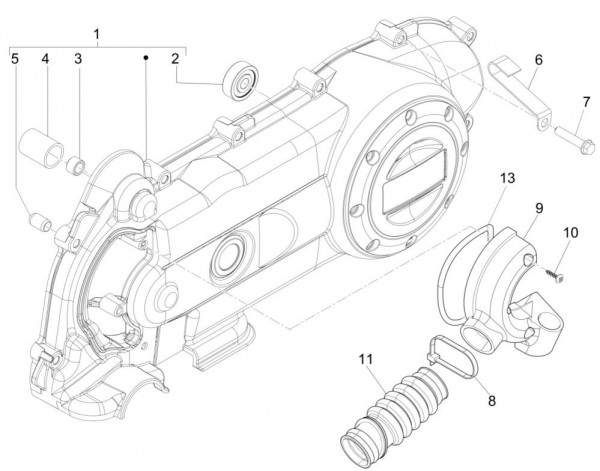 Motor Gehäusedeckel - Vespa Primavera 50ccm 4T 4V AC 2015- ZAPC53100