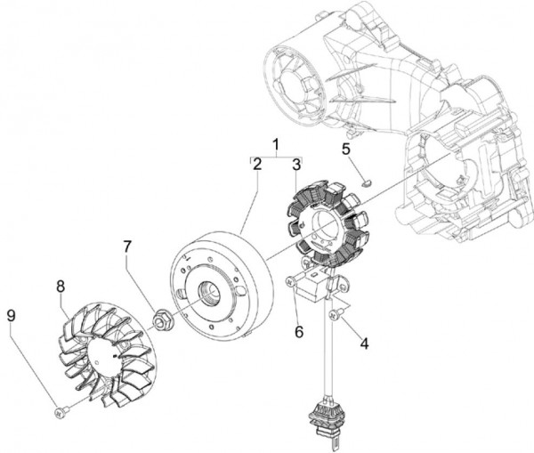 Motor Lichtmaschine - Vespa S 50ccm 4T 2V AC 2011- ZAPC38901