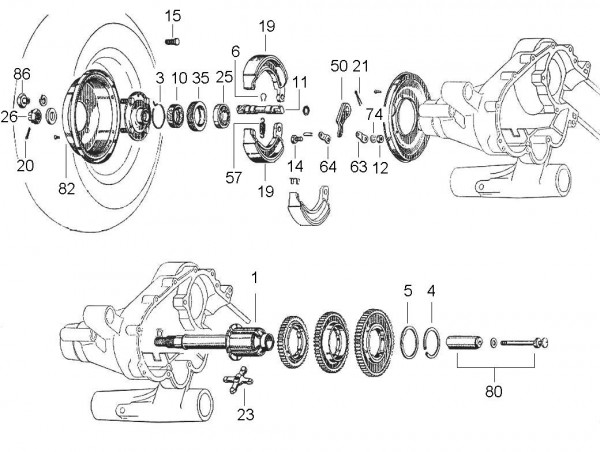 Motor Schaltgetriebe - Vespa Vespa 125 125ccm 2T AC 1961-1962 VNB3T