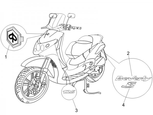 Fahrgestell Dekore - Piaggio Beverly 125ccm 4T LC 2007- ZAPM28900
