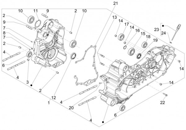 Motor Kurbelgehäuse - Piaggio MP 3 500ccm 4T LC 2015- ZAPM86101