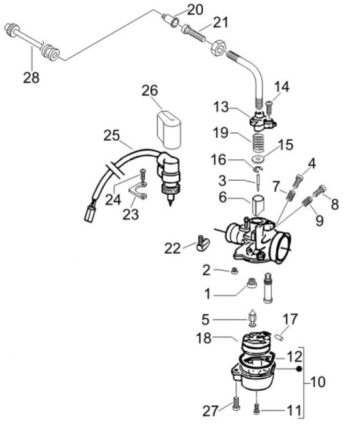 Motor Vergaserkomponenten - Vespa S 50ccm 2T AC 2007- ZAPC38402