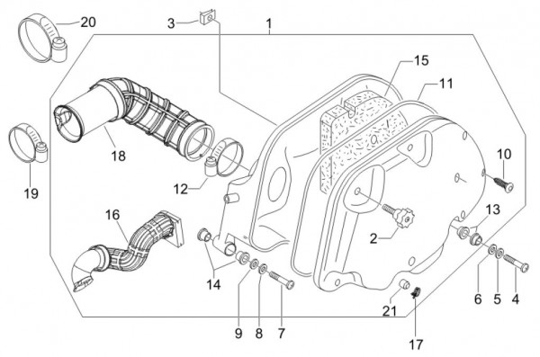 Motor Luftfilter - Vespa GT 125ccm 4T LC 2006- ZAPM31100