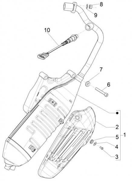 Motor Auspuff - Vespa Sprint 125ccm 4T 3V AC 2017- ZAPMA1300