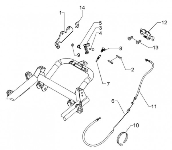 Fahrgestell Sitz II - Piaggio Beverly 500ccm 4T LC 2004- ZAPM34100