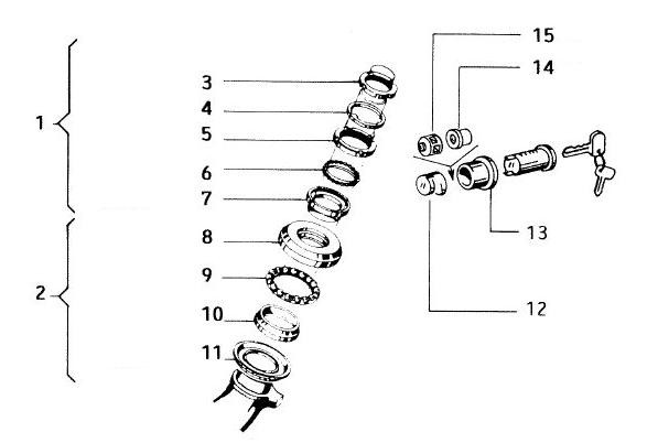 Radaufhängung Steuerlagersatz - Vespa Vespa 50 50ccm 2T AC - V5N1T