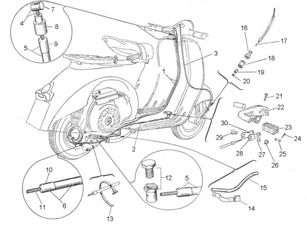 Bowdenzüge Bowdenzüge - Vespa Vespa 150 150ccm 2T AC 1961-1962 VBB1T