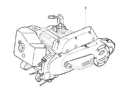 Motor Motor - Piaggio Zip II 50ccm 2T AC 2011- LBMC25E