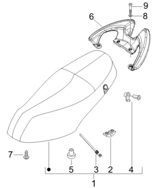 Fahrgestell Sitz - Piaggio Fly 50ccm 4T 2V AC 2009- LBMC44500