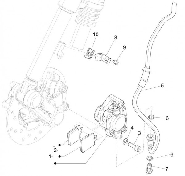 Bowdenzüge Bremsanlage vorn - Vespa Sprint 50ccm 4T 3V AC 2017- ZAPCA0201