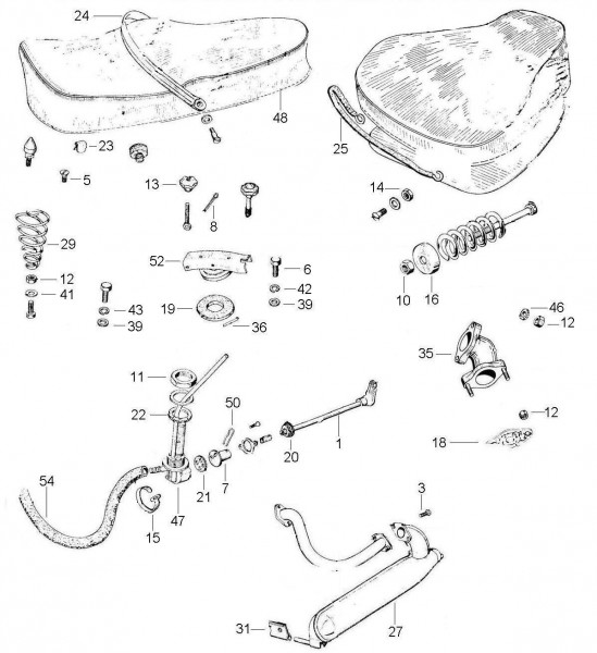 Fahrgestell Sitz - Vespa Vespa 90 90ccm 2T AC 1965- V9SS1