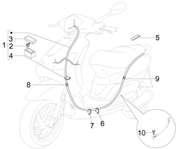 Elektrische Anlage Kabelbaum - Piaggio Fly 50ccm 4T 2V AC 2009- LBMC44500