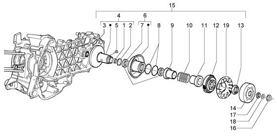 Motor getriebene Riemenscheiben - Vespa GT 125ccm 4T LC 2004- ZAPM3110000001001