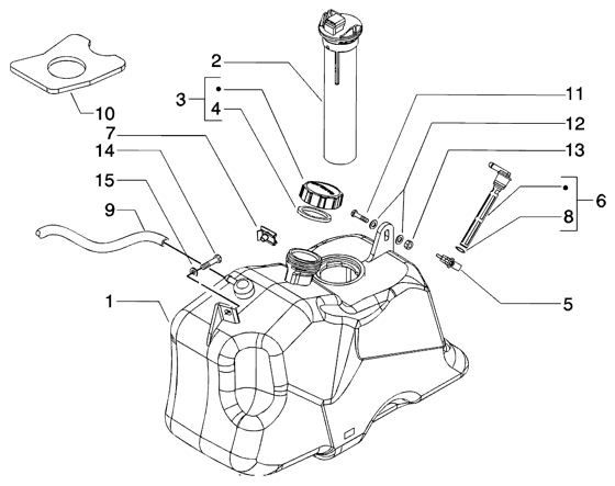 Fahrgestell Benzintank - Piaggio Beverly 200ccm 4T LC 2006- ZAPM2820000001001