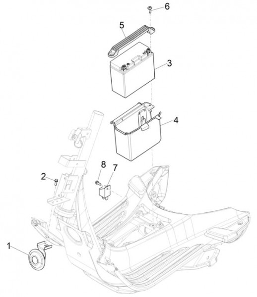 Elektrische Anlage Batterie - Vespa Sprint 50ccm 4T 3V AC 2017- ZAPCA0101