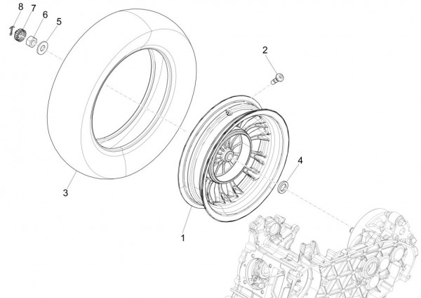Radaufhängung Hinterrad - Vespa Sprint 125ccm 4T 3V AC 2017- ZAPMA1300