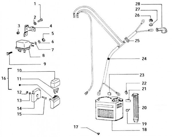 Elektrische Anlage Batterie - Vespa Vespa 50 50ccm 2T AC - V5N1T