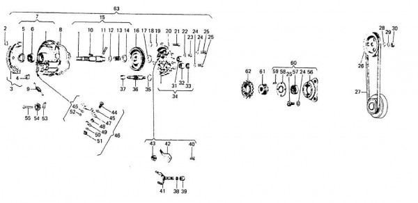 Motor Hinterradnabe - Piaggio Bravo 50ccm 2T AC 1984- EEM2T