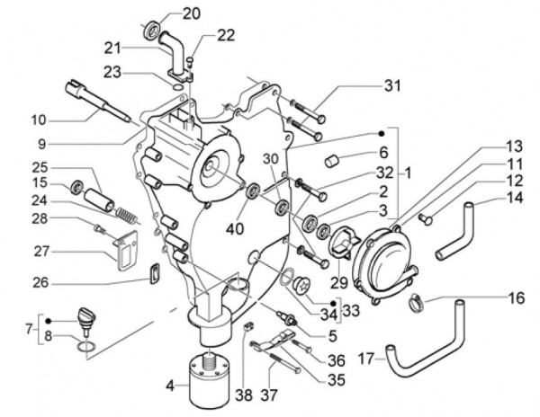 Motor Ölfilter - Piaggio Beverly 500ccm 4T LC 2003- ZAPM34100