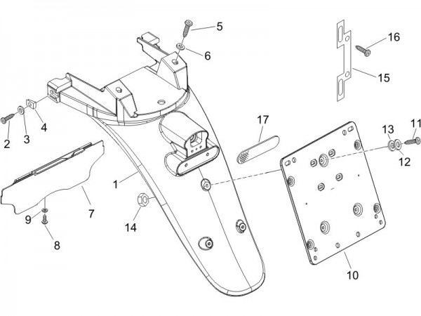 Fahrgestell Kennzeichenträger - Piaggio Beverly 250ccm 4T LC 2006- ZAPM28800