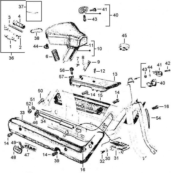 Fahrgestell Seitenverkleidungen - Piaggio Ciao 50ccm 2T AC 1988- M7E3T 1100