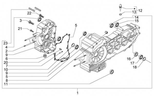 Motor Kurbelgehäuse - Piaggio Beverly 500ccm 4T LC 2004- ZAPM34100