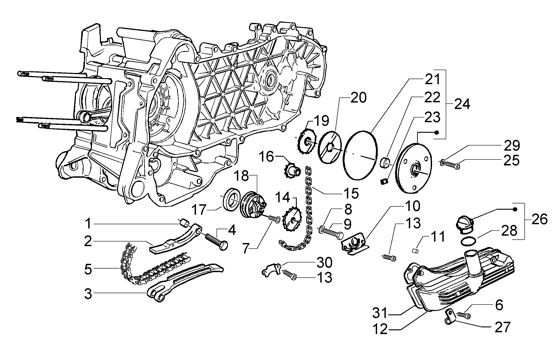 Motor Ölpumpe - Vespa GT 200ccm 4T LC 2006- ZAPM3120000001001
