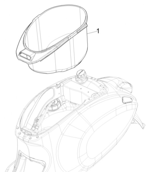 Fahrgestell Helmfach - Vespa Sprint 150ccm 4T 3V AC 2017- ZAPMA1400