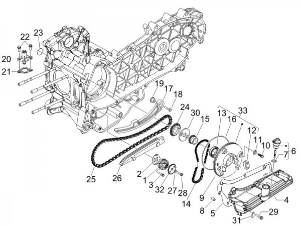 Motor Ölpumpe - Piaggio Beverly 125ccm 4T LC 2007- ZAPM28900