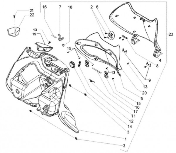 Fahrgestell Gepäckfach - Piaggio Beverly 500ccm 4T LC 2004- ZAPM34100