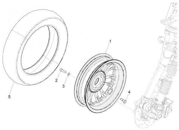 Radaufhängung Vorderrad - Vespa Sprint 150ccm 4T 3V AC 2017- ZAPMA1400