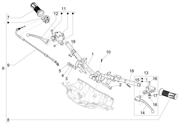 Lenker Lenker - Vespa Sprint 50ccm 4T 3V AC 2017- ZAPCA0201