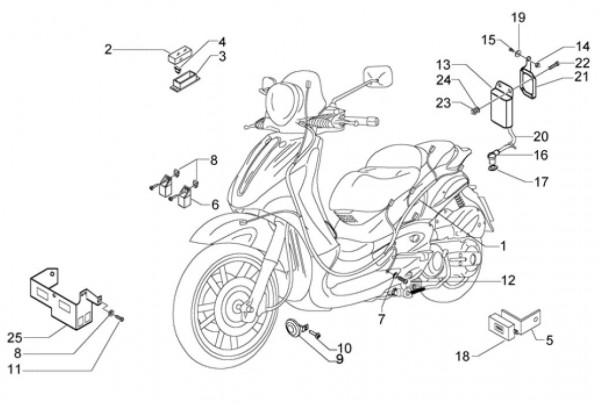 Elektrische Anlage elektrische Anlage - Piaggio Beverly 500ccm 4T LC 2004- ZAPM34100