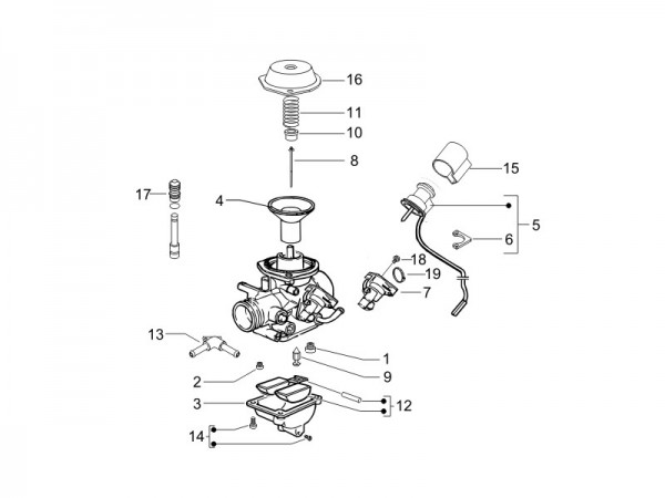 Motor Vergaserkomponenten - Vespa GT 125ccm 4T LC 2006- ZAPM31100