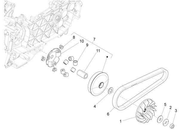 Motor treibende Riemenscheibe - Vespa Sprint 150ccm 4T 3V AC 2017- ZAPMA1400