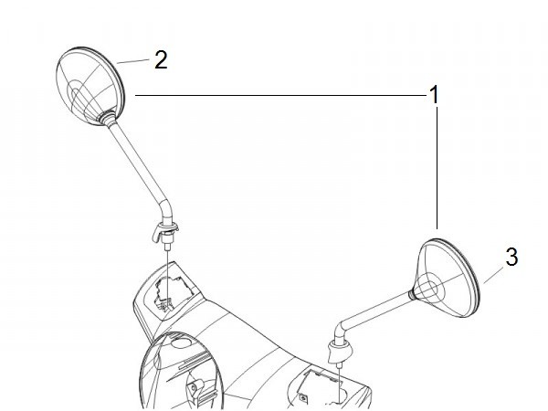 Lenker Rückspiegel - Vespa GT 125ccm 4T LC 2006- ZAPM31100