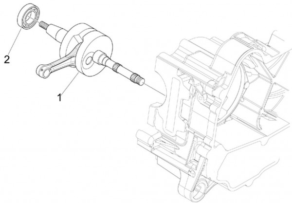 Motor Kurbelwelle - Vespa S 50ccm 4T 2V AC 2011- ZAPC38901